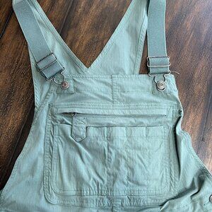 Duluth Trading Heirloom Gardening Short Overalls Womens M Sage Green